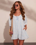 Ranch Rose Relaxed Embroidered Romper
