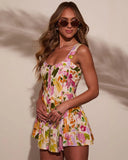 Abigail Abstract Floral Romper