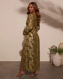 Palm Cove Floral Lurex Maxi Dress