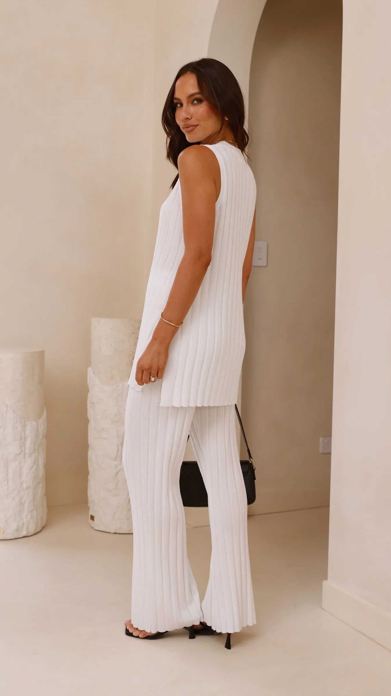 Megan Knit Pants White