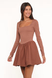 Sheena Long Sleeve Mini Dress Mocha