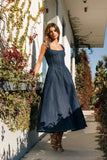 Callum Midi Dress Dark Denim