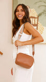Bella Striped Webbing Camera Bag Tan