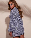 Sun Weathered Gingham Print Button Down Top