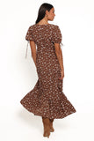 Zina Maxi Dress Brown Ditsy Floral