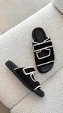Abbot Sandals Black White Contrast