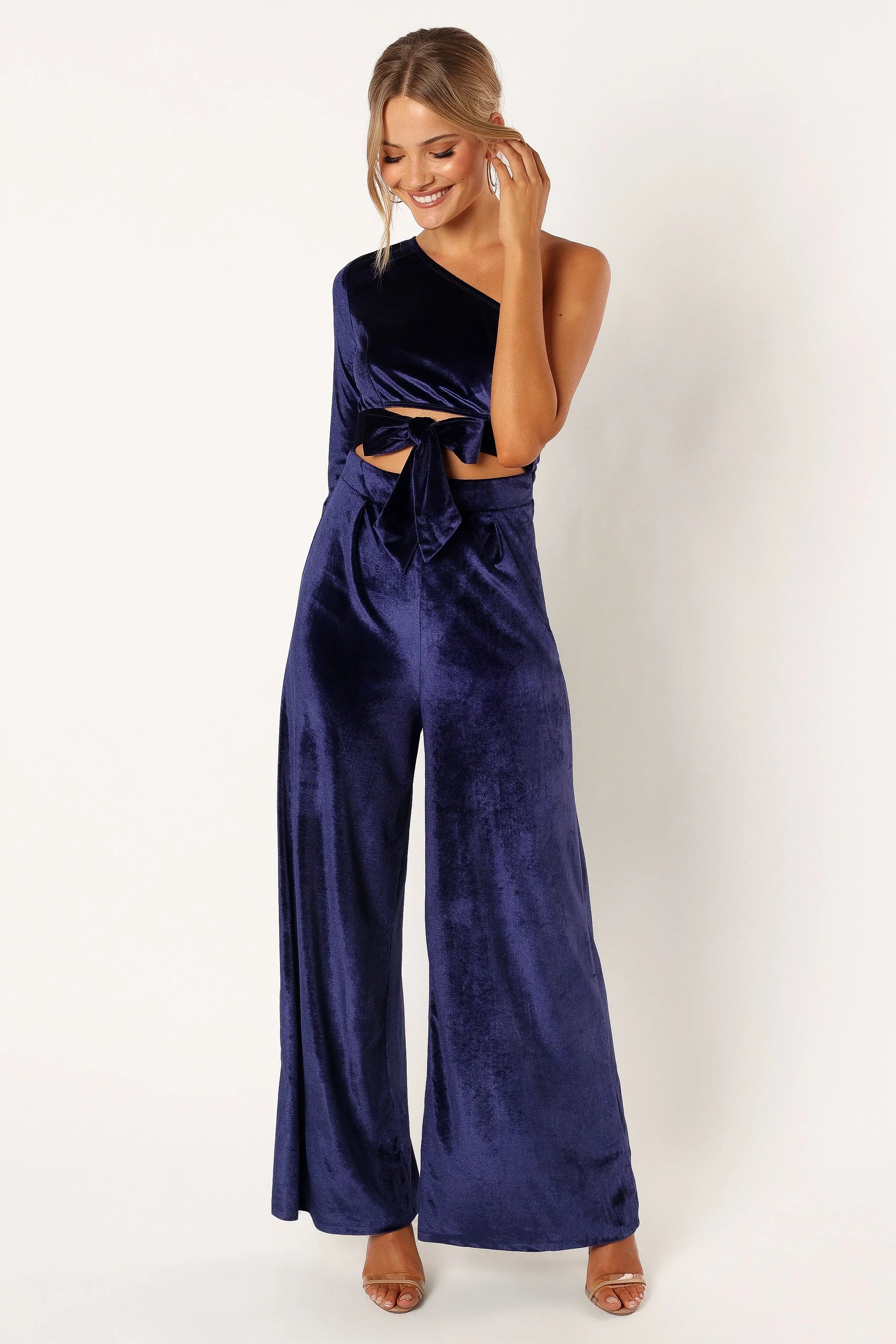 Avery Velvet Jumpsuit Sapphire