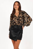 Rebecca Faux Leather Mini Skirt Black