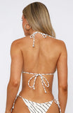 Golden Hour Bikini Top Cream Choc Stripe