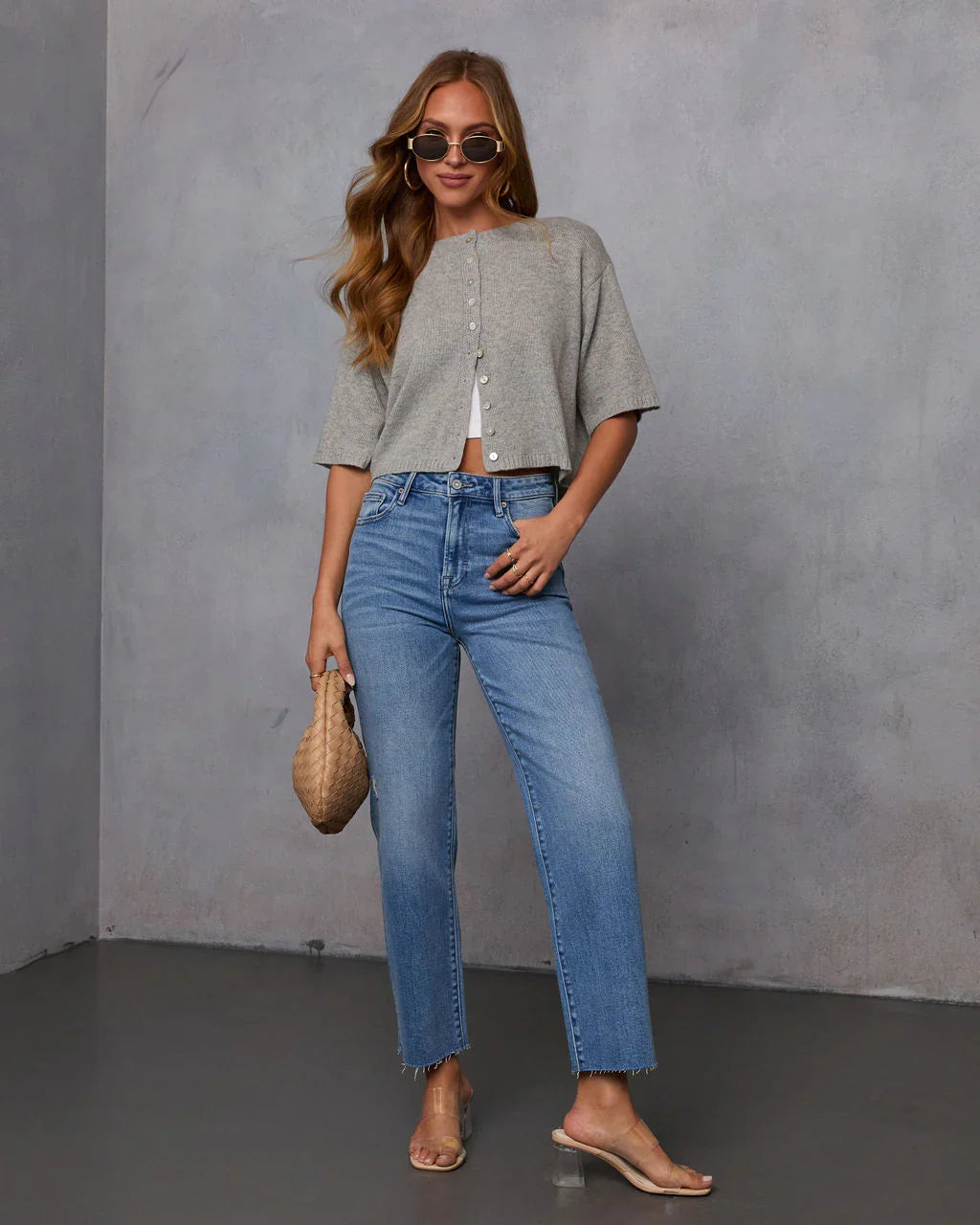 Chic Escape Button Detail Short Sleeve Cardigan