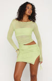 Fall Into Me Long Sleeve Mini Dress Matcha