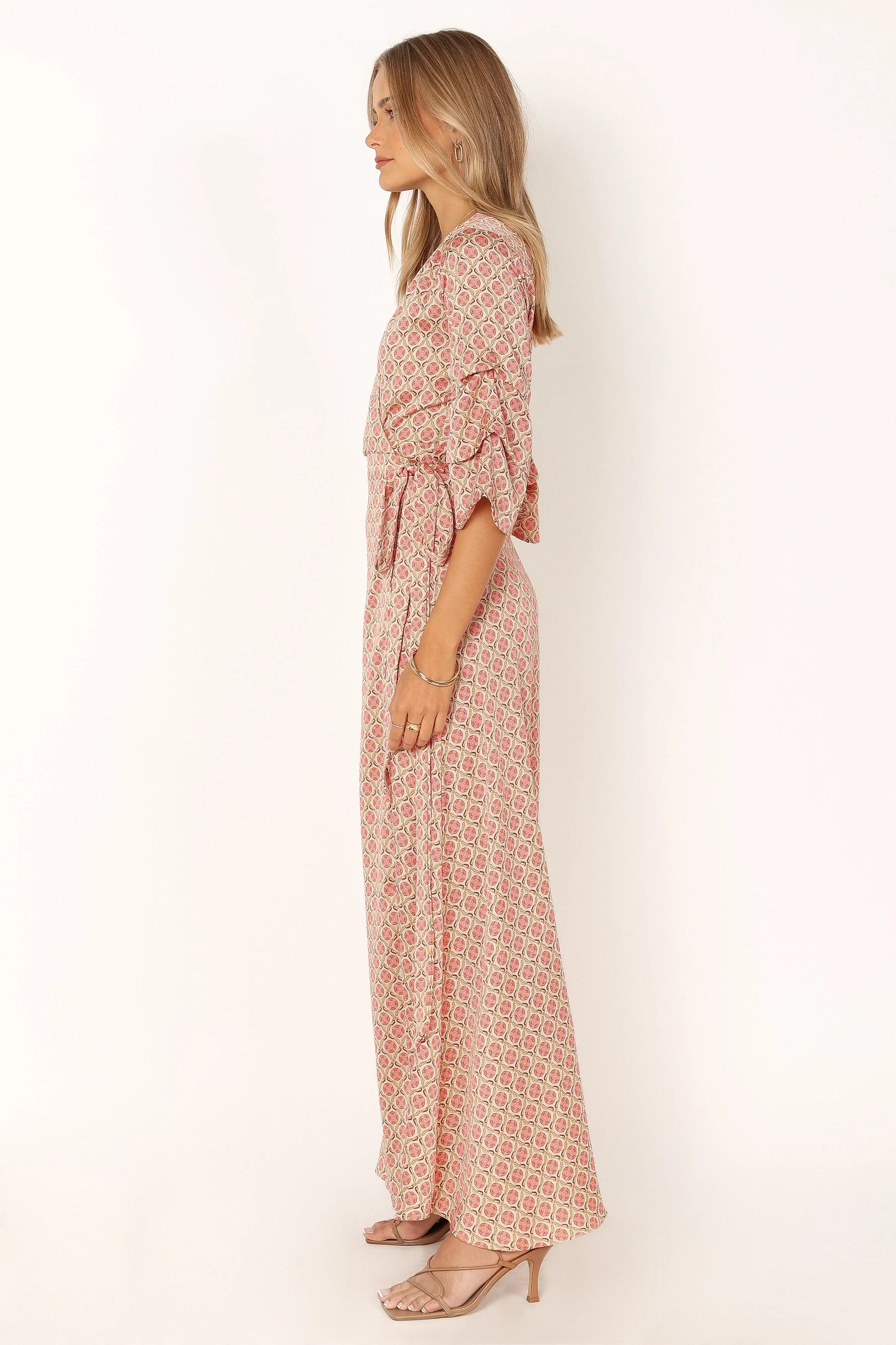 Margot Wrap Maxi Dress Orange Print