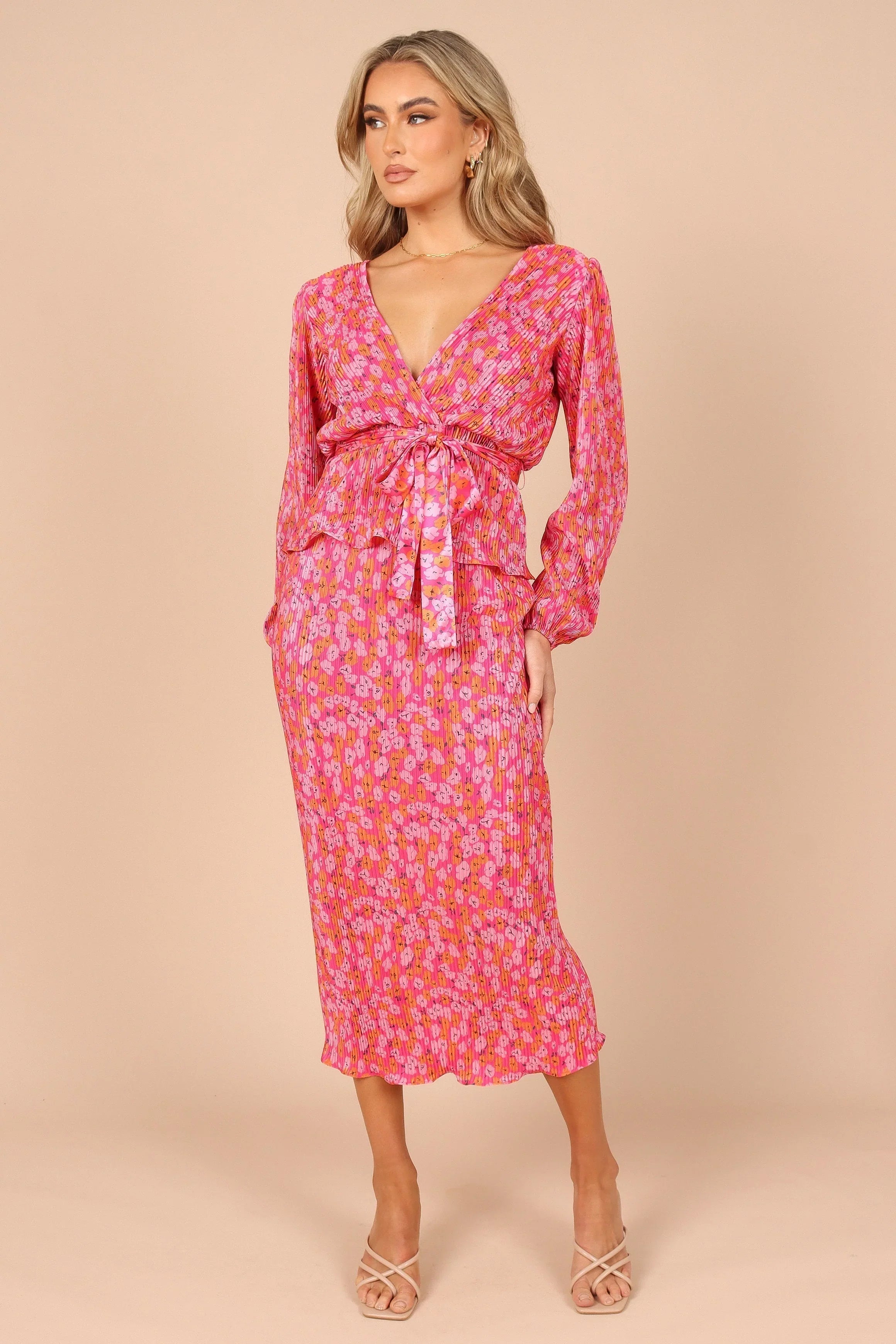 Minelli Pleat Top Hot Pink