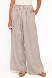 Elowen Wide Leg Pants Brown Stripe