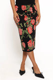 Reeva Knit Skirt Black Floral