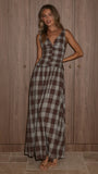Sanya Maxi Dress Chocolate Check