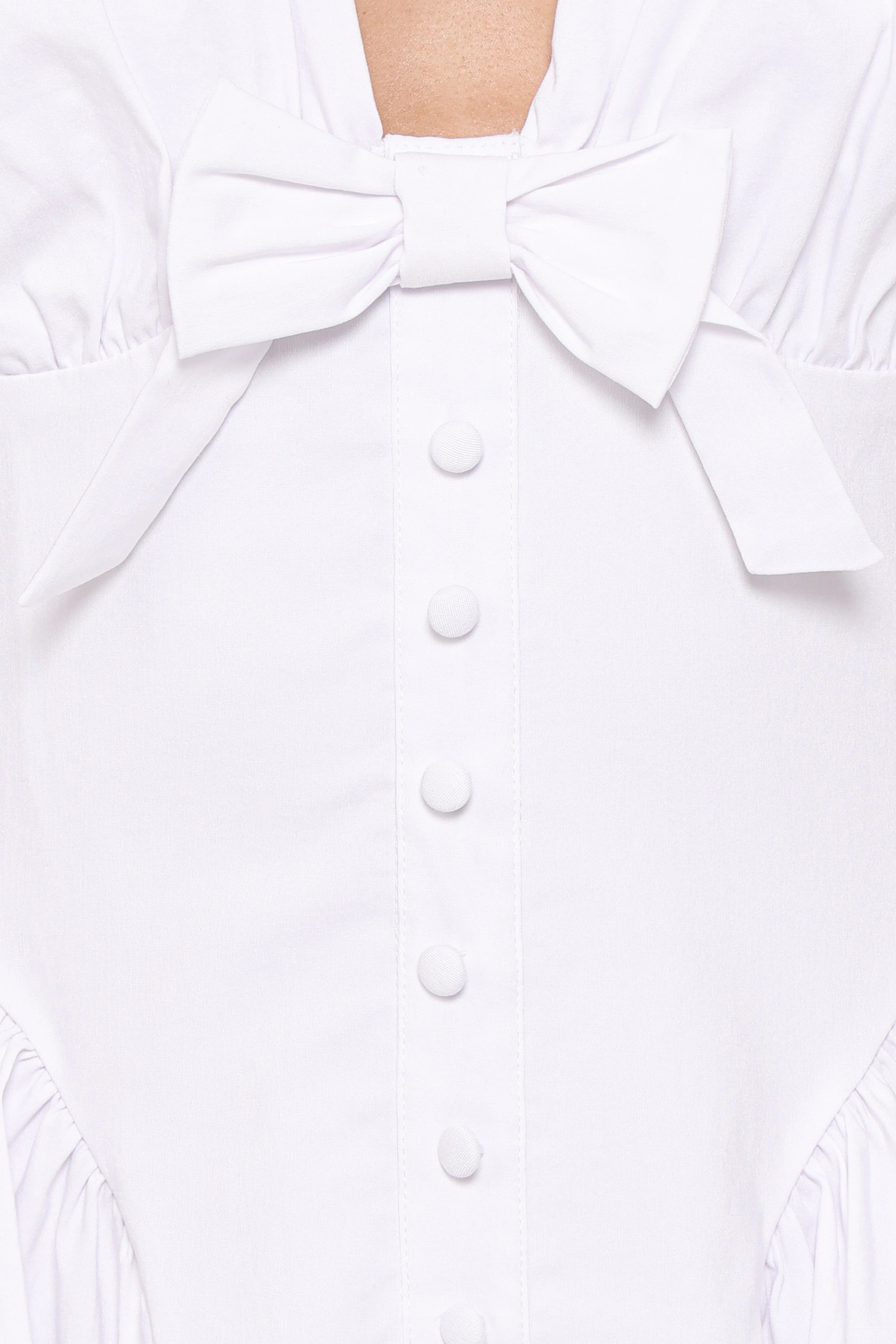 Lyssa Bow Front Mini Dress White