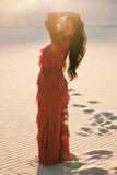 Ciao Ruffles Maxi Dress Rosewood