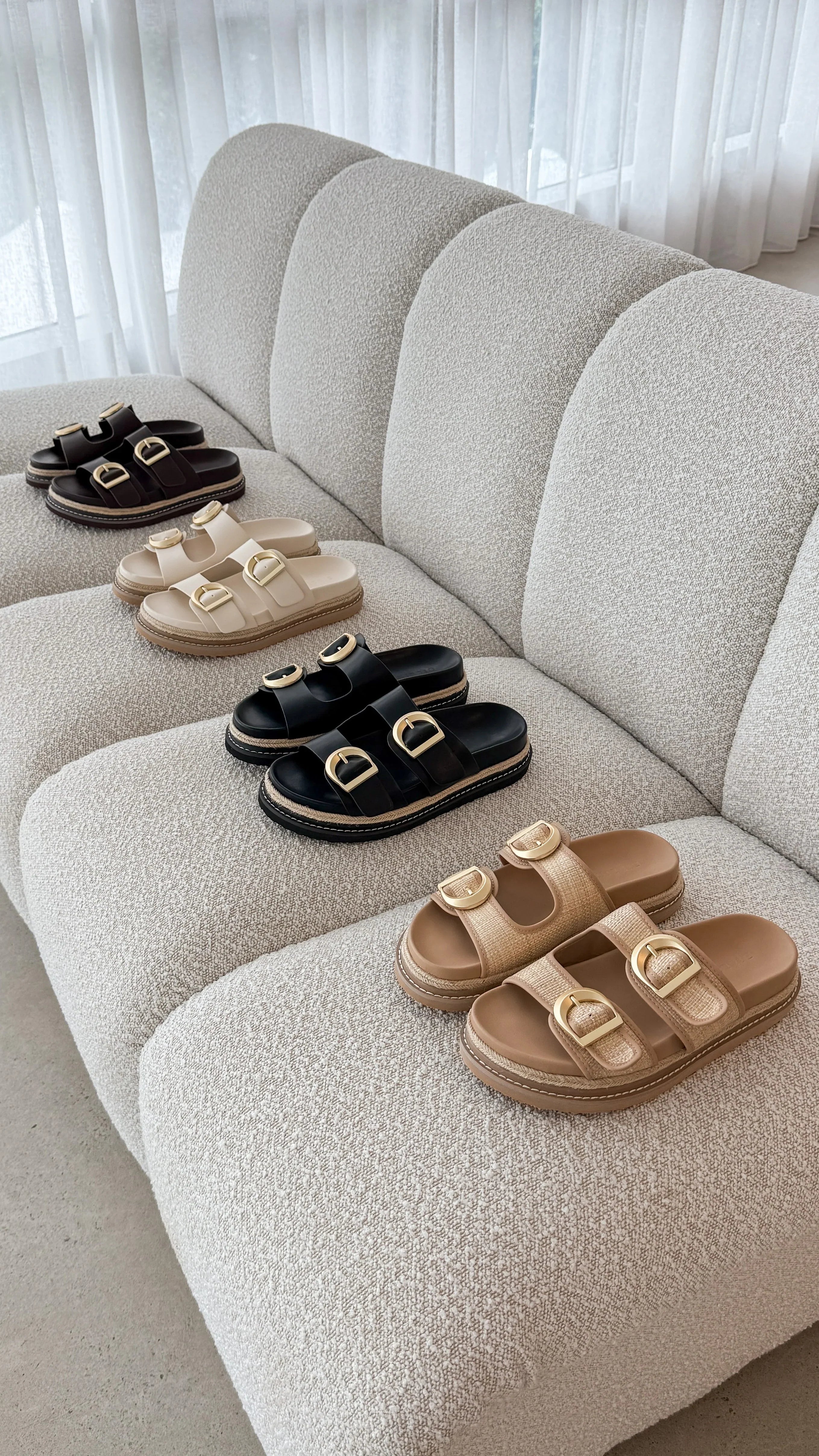 Anora Slide Natural Raffia