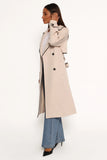 Cayenne Contrast Binding Trench Coat Beige