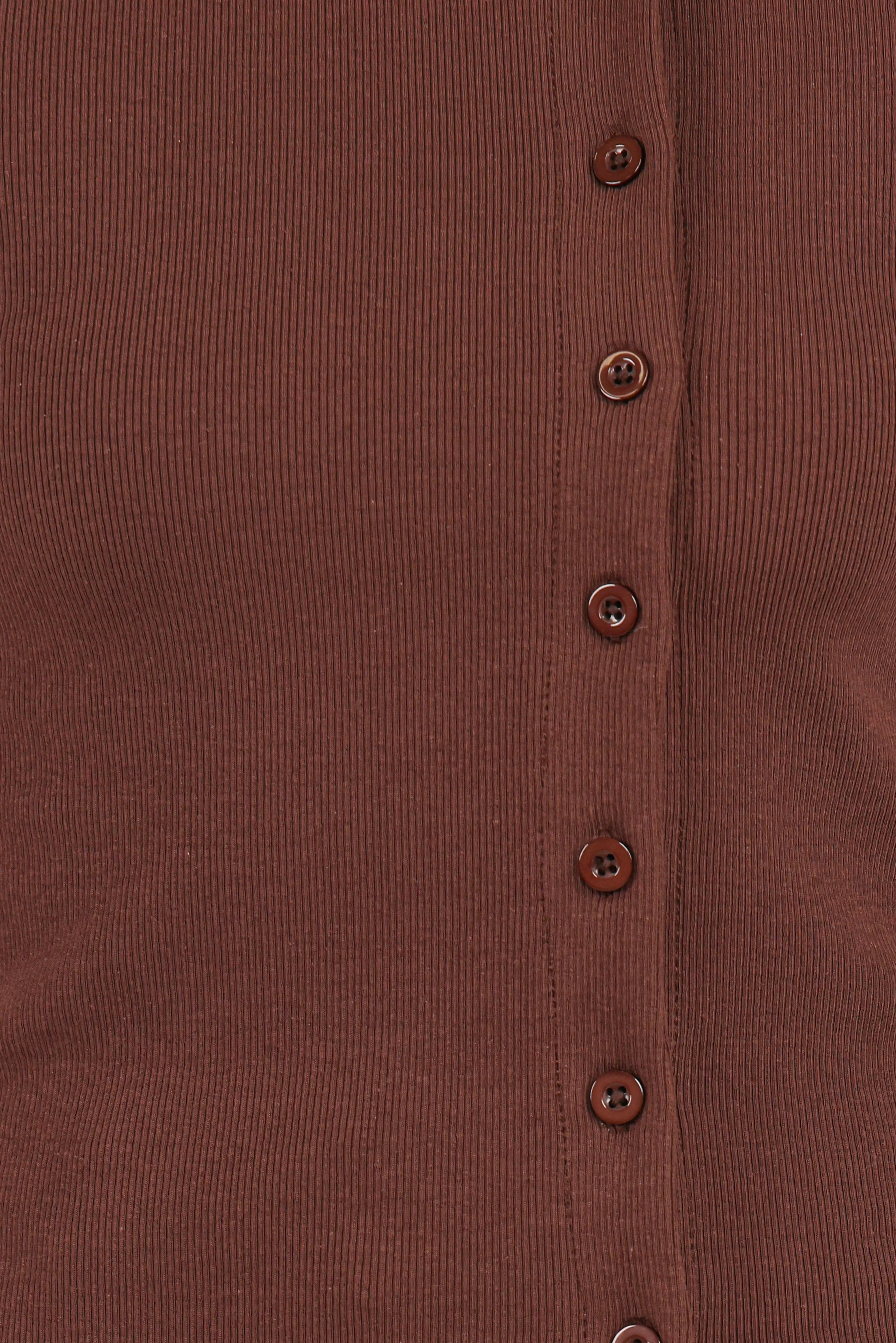 Cass Long Sleeve Top Chocolate Brown
