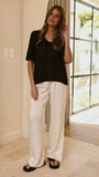 Spring Scoop Neck Tee Black