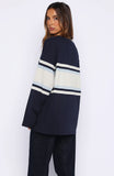 Too Cool For You Oversized Long Sleeve Tee Navy