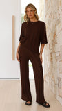 Bayu Knit Pants Brown