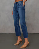Rona Super Stretch High Rise Straight Leg Cropped Jeans
