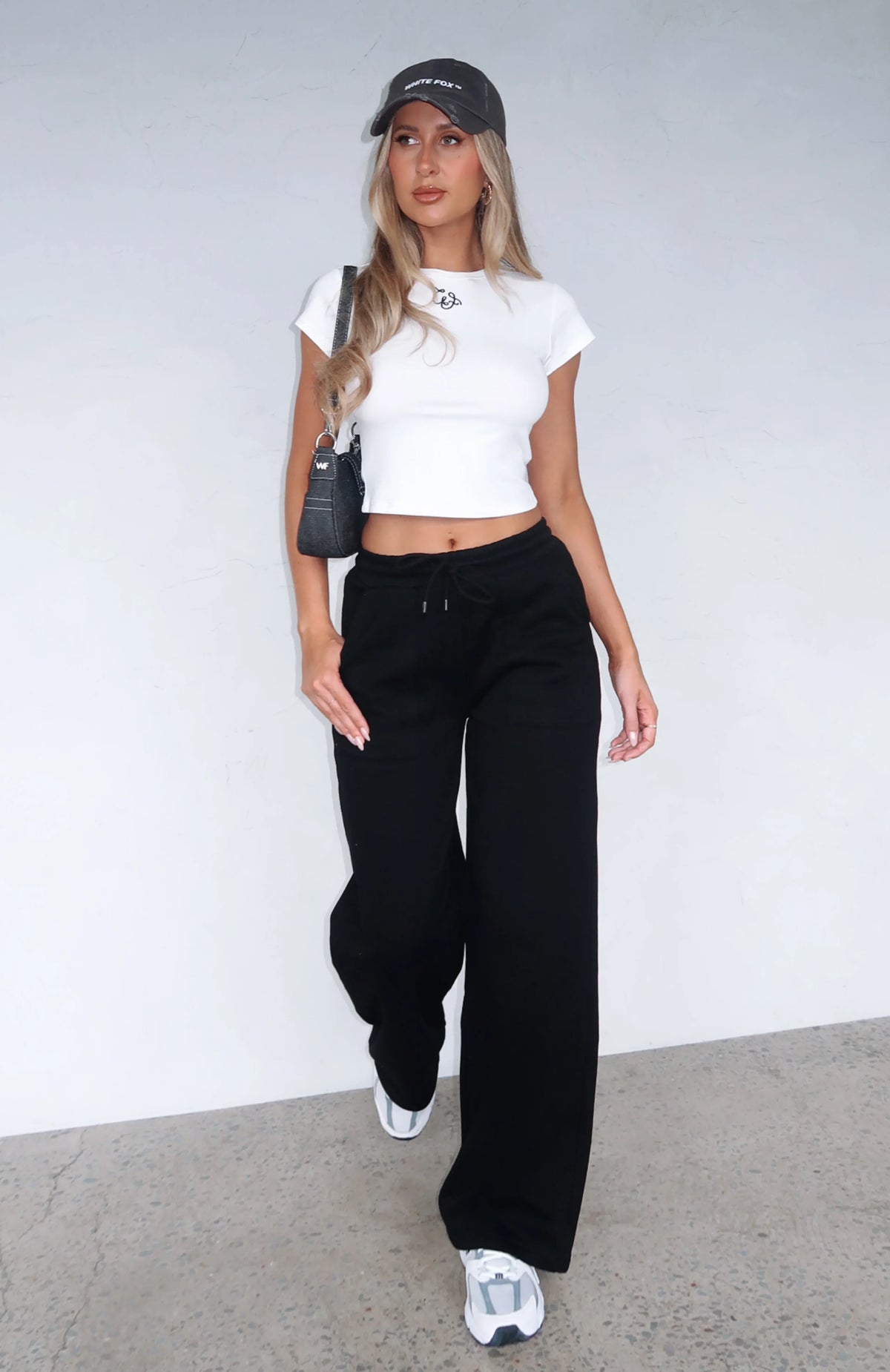 Youd Love It Here Wide Leg Sweatpants Black