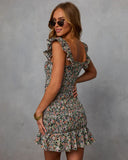 Calise Smocked Floral Mini Dress