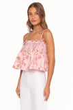 Cosima Baby Doll Top Rose Pink Floral