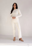 Beeba Ribbed Knit Pants Cream
