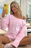 Out Of Chances Off Shoulder Sweater Ballet Pink