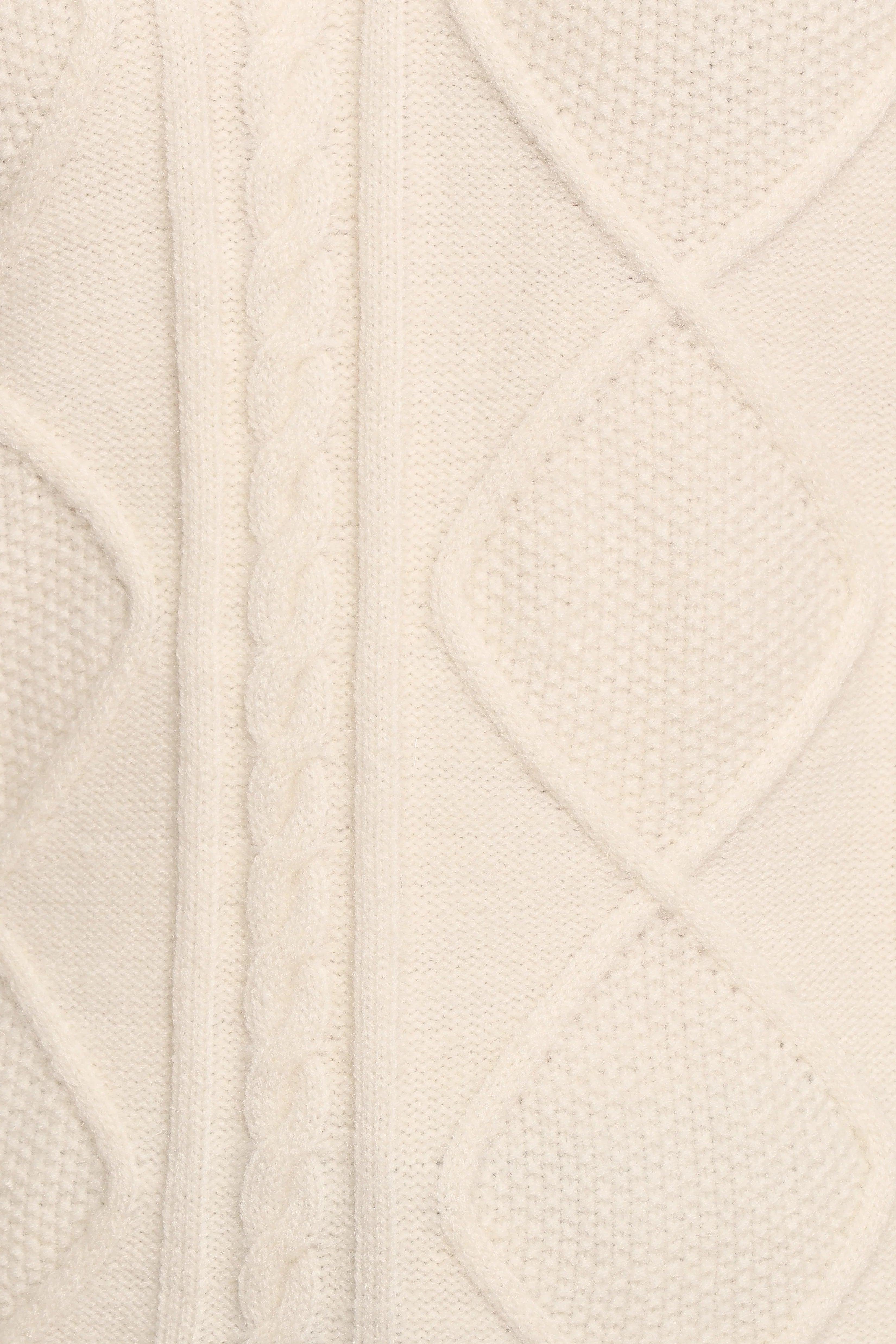 Robbie Collar Neck Cable Knit Sweater Cream