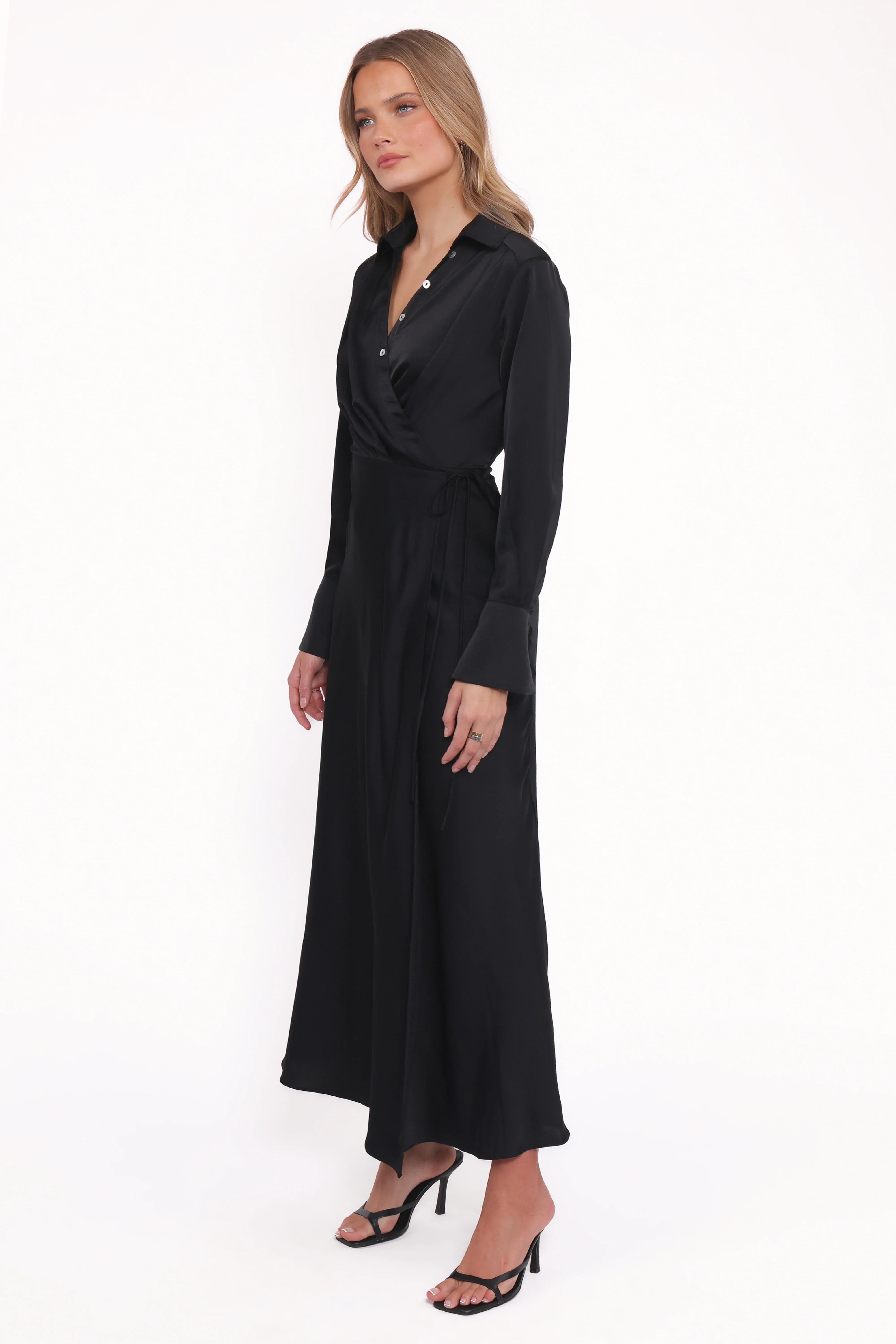 Verna Long Sleeve Maxi Dress Black