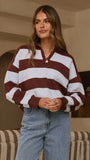Kodi Sweater Blue Brown Stripe
