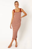 Ledger Midi Dress Tan Stripe