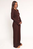 Aylia Ribbed Knit Set Chocolate