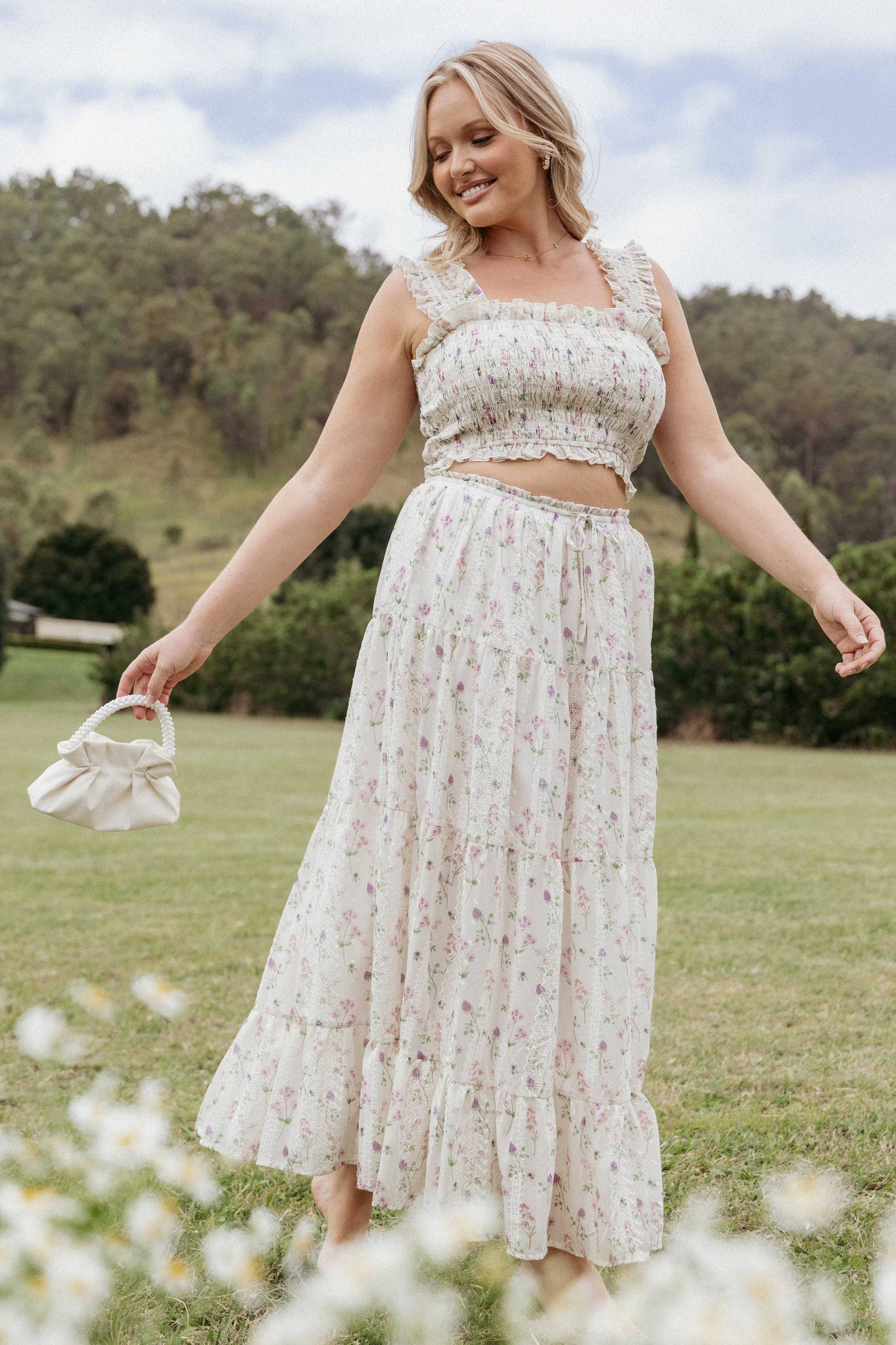 Amberlyn Maxi Skirt Pink Floral