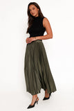 Polina Pleated Maxi Skirt Olive