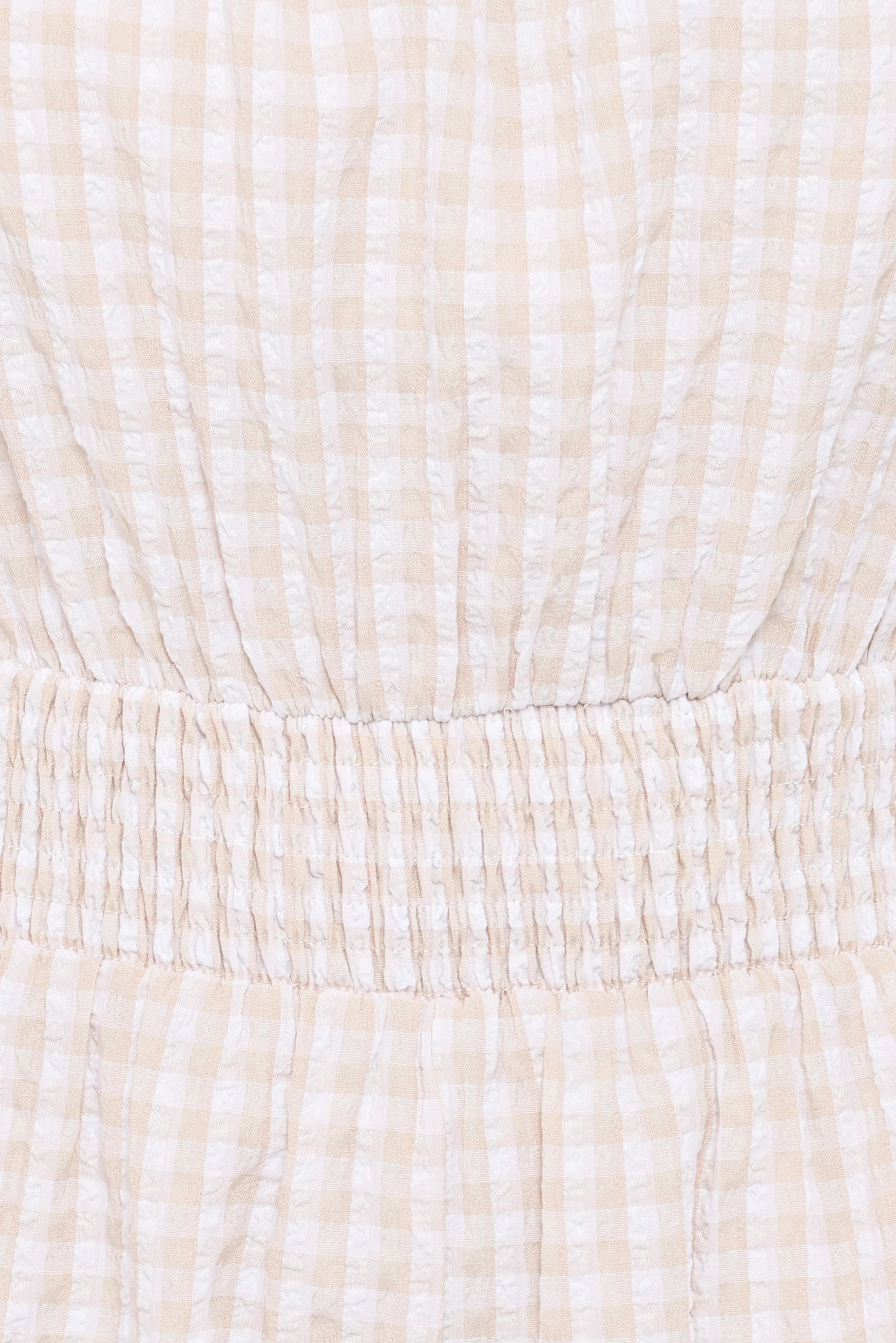 Felicity Romper Beige Gingham
