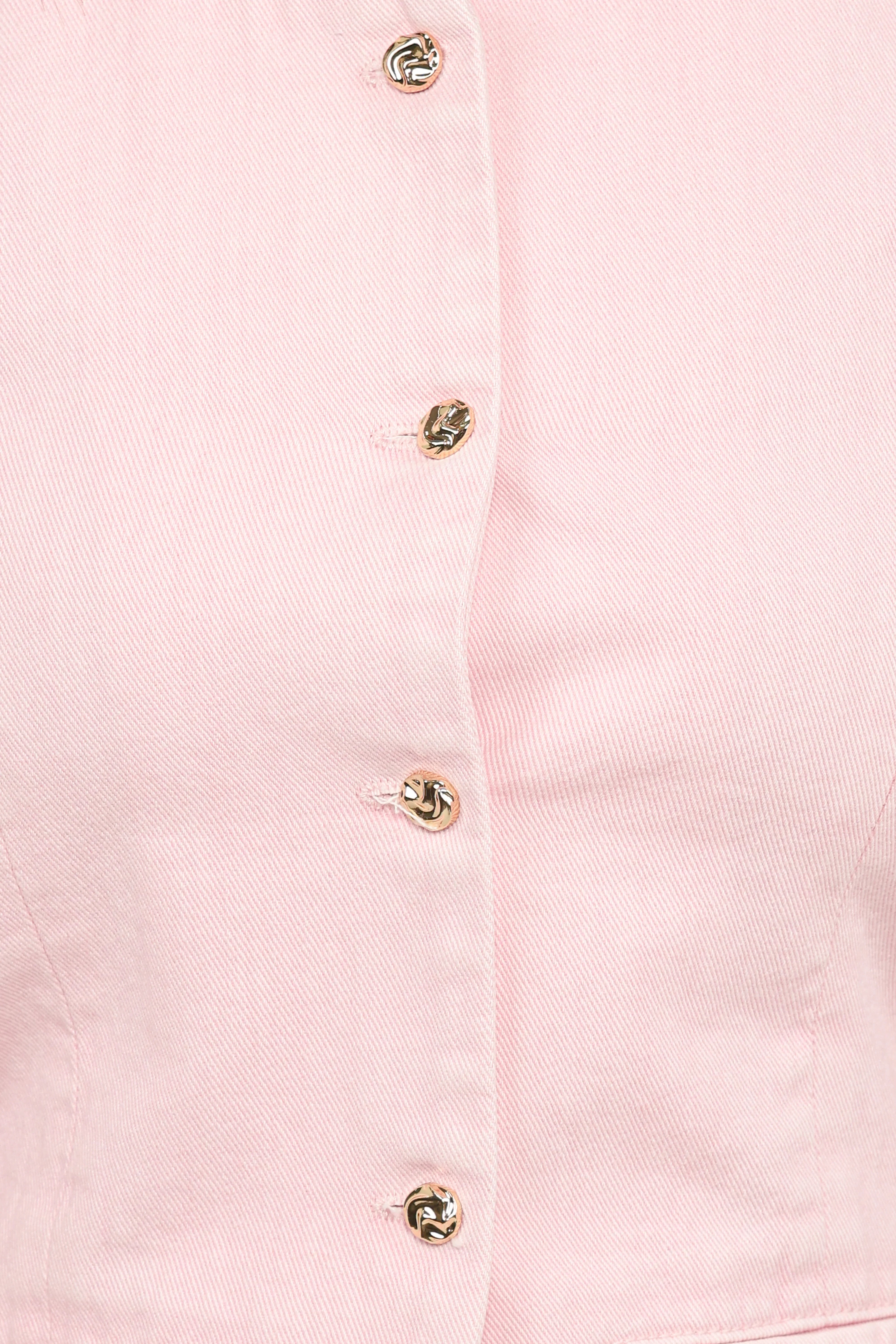 Ailis Denim Vest Top Dusty Pink
