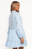 Carlotta Long Sleeve Mini Dress Blue