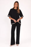 Vespa Knitted Tee Black White