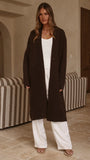 Romy Longline Cardigan Chocolate