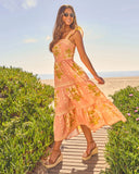 Tropical Reverie Tiered Floral Maxi Dress