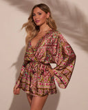 Jayden Printed Satin Romper