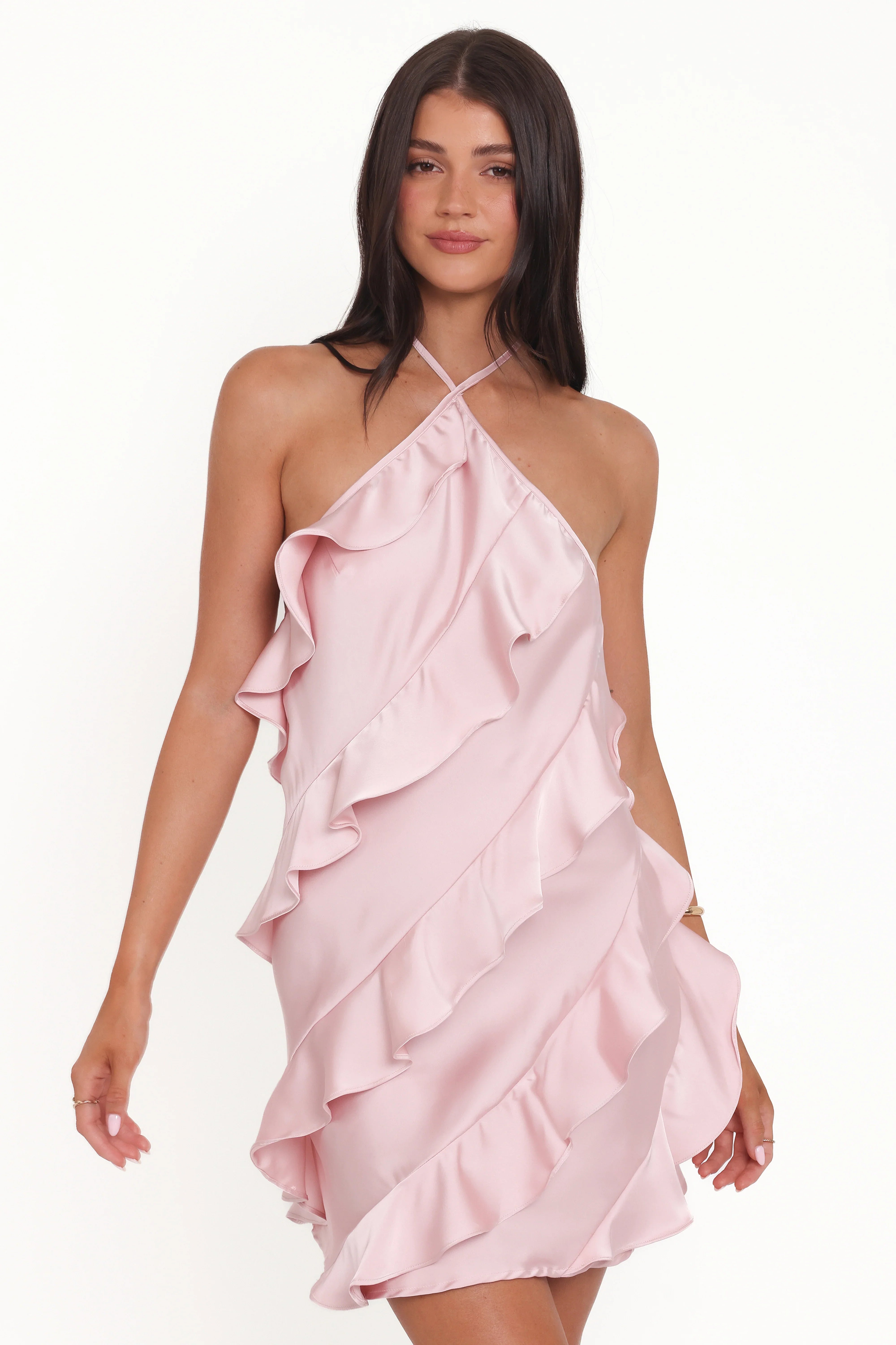Valery Halterneck Mini Dress Pink