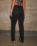 Model Off Duty Super Stretch Mid Rise Straight Leg Jeans